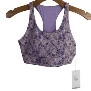 Calme By Johnny Was Womens Endurance Sports Bra Racerback Abstract Size S NWT